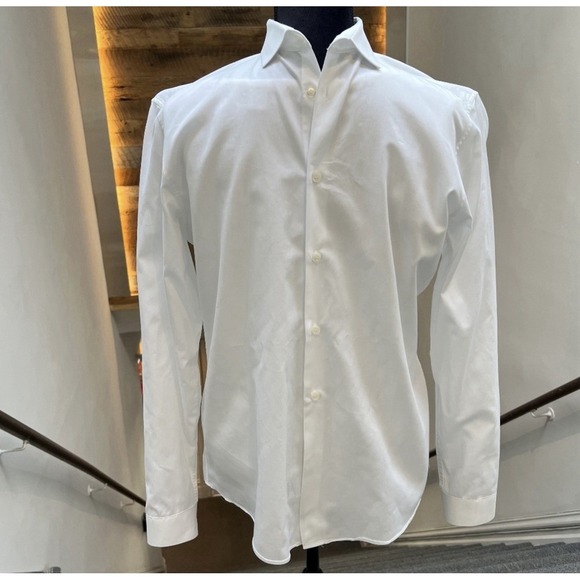 Versace Collection Trend Button Up Long Sleeve Men's size 38 small White Women 2 - Picture 1 of 4